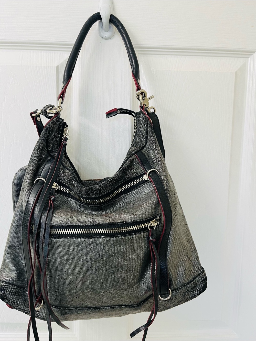 MZ Wallace Denim rolled Handle/shoulder strap/Coin pouch pristine condition